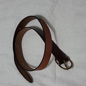 Fossil Geo Color Block Cabernet Leather Belt Size Small